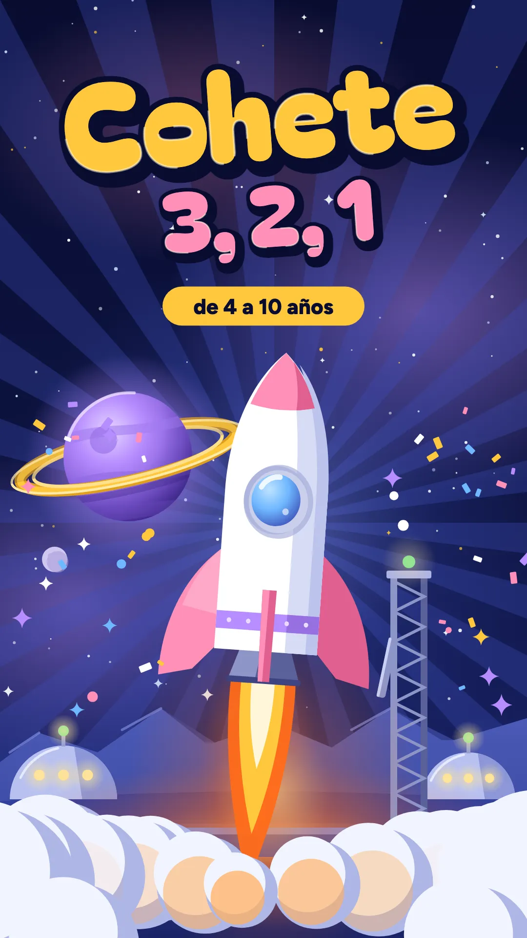 Cohete 3, 2, 1, Espacio, 4–10 años