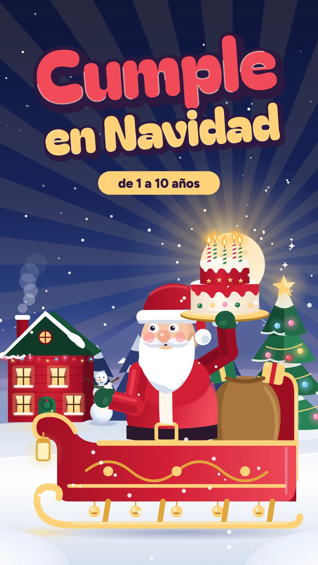 Cumple en Navidad, Navidad, 1–10 años