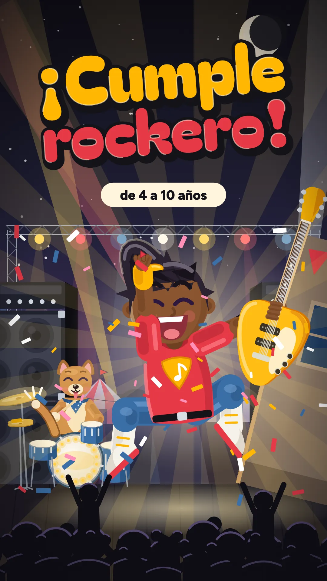 ¡Cumple rockero!, Concierto de rock, 4–10 años