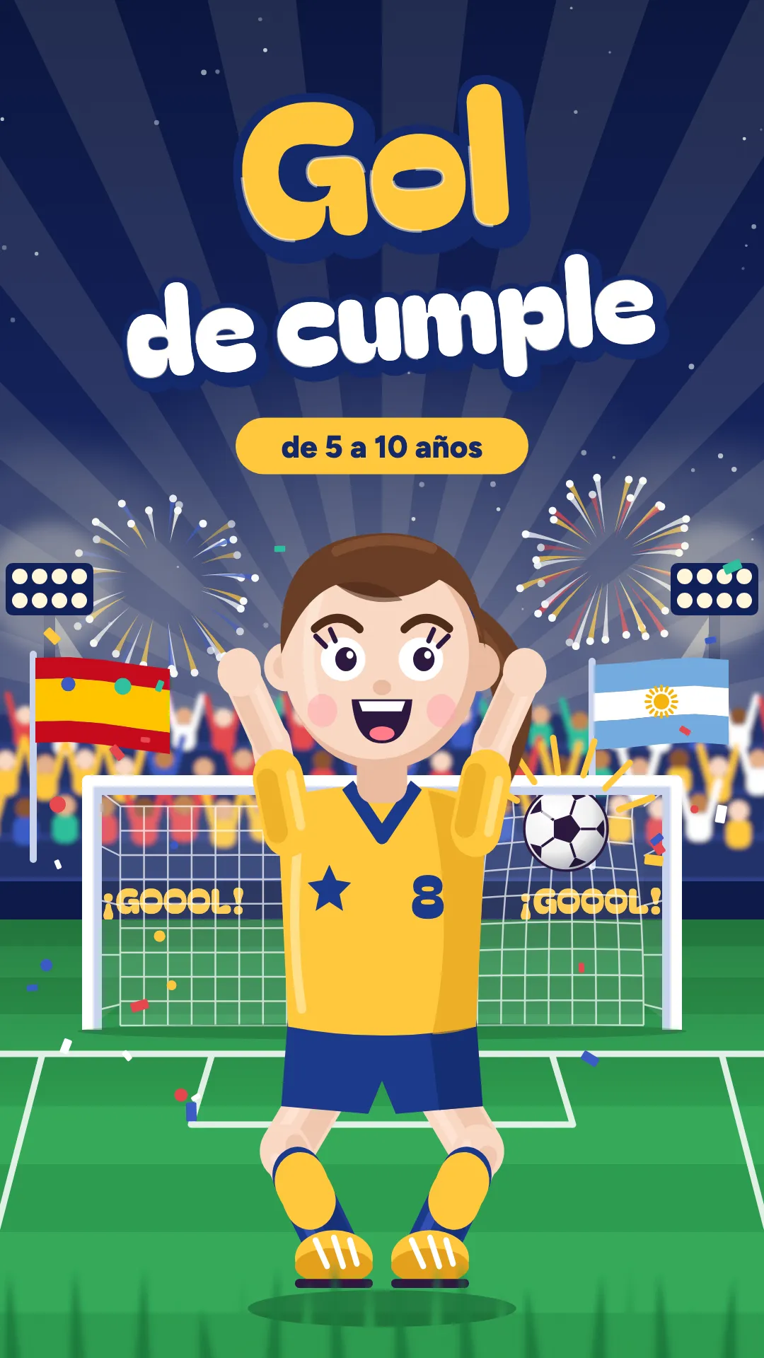 Gol de cumple, Fútbol, 5–10 años