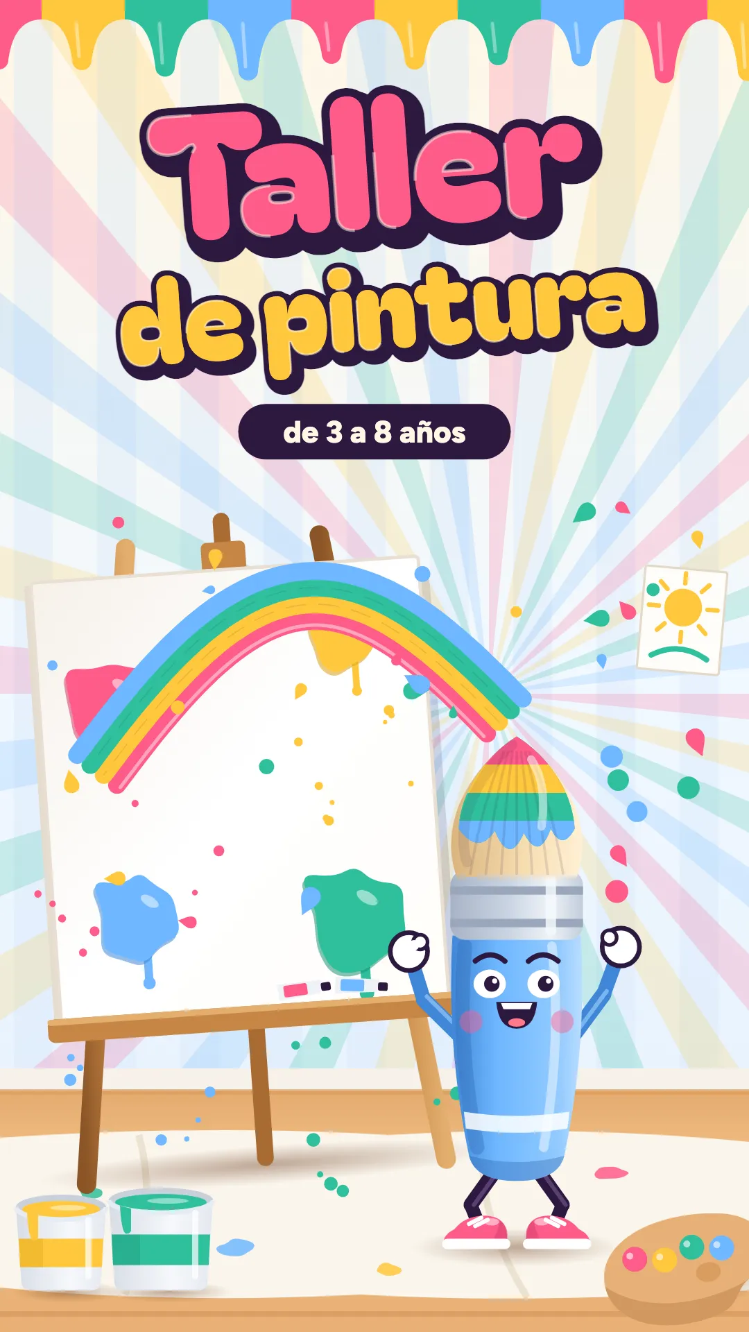 Taller de pintura, Pintura, 3–8 años