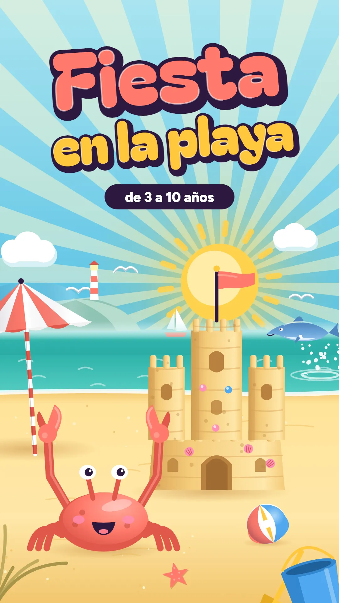 Fiesta en la playa, Verano, 3–10 años