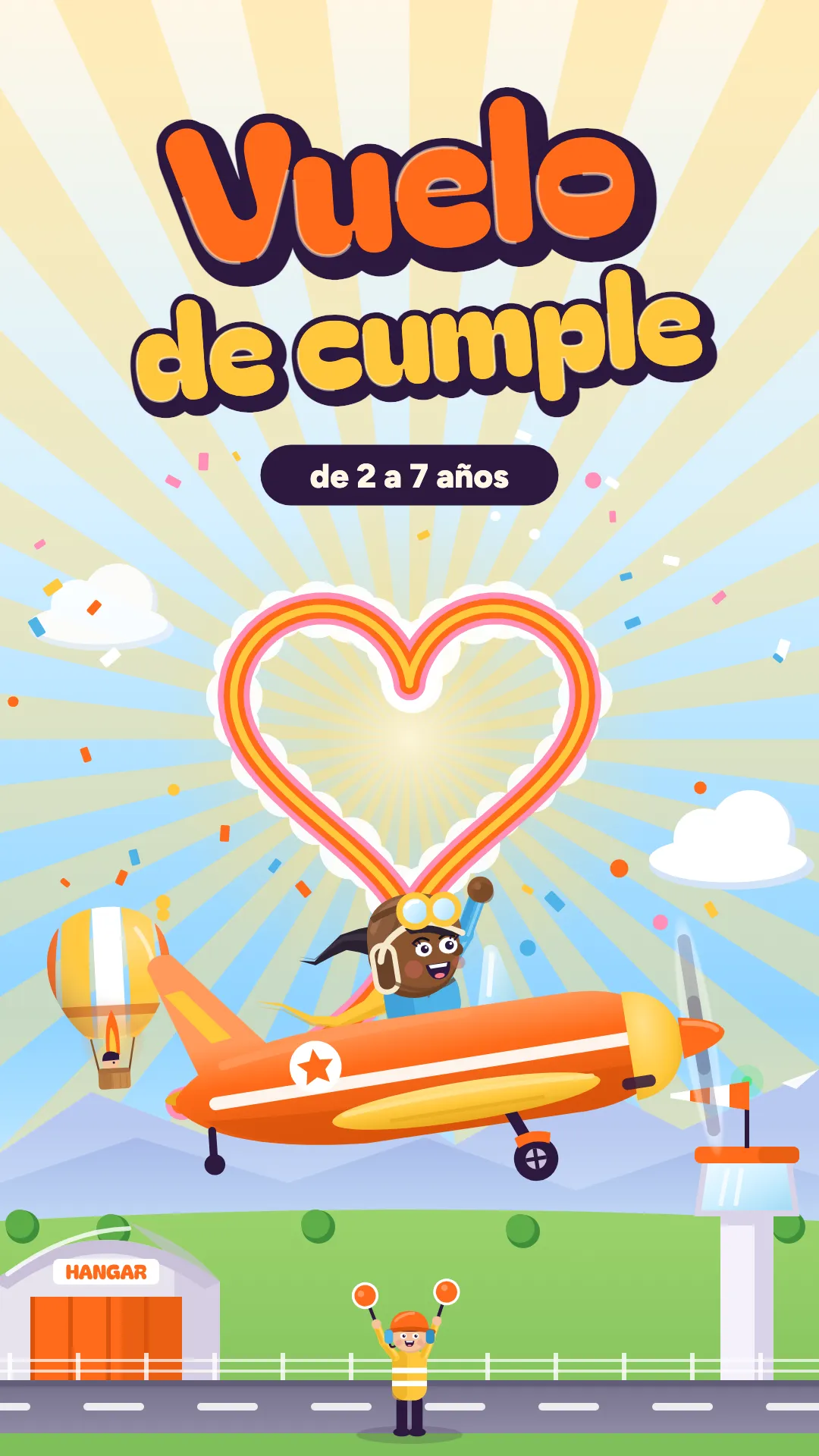 Vuelo de cumple, Aviones, 2–7 años